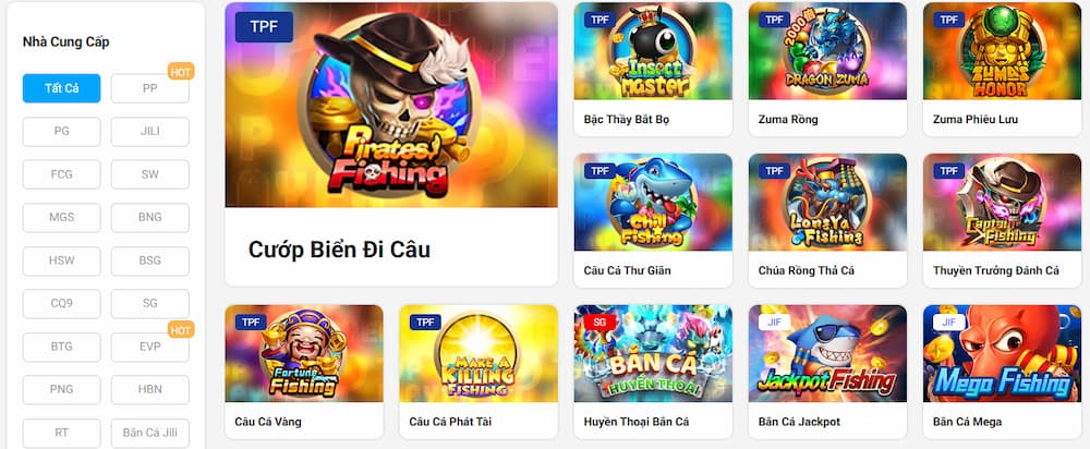 Chọn thể loại game Bắn Cá