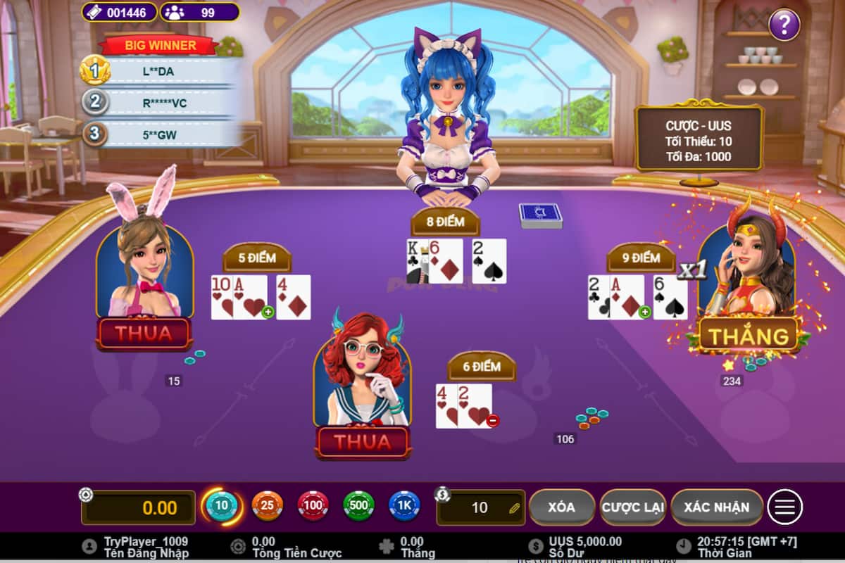 Hệ thống tự tính điểm bài khi chơi Pok Deng online