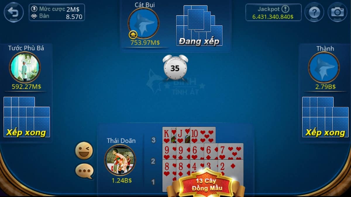 Rồng màu - 13 lá bài đồng màu trong Mậu Binh