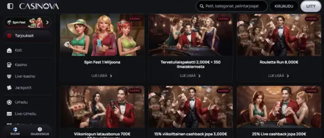 casinova ilmaiskierroksia