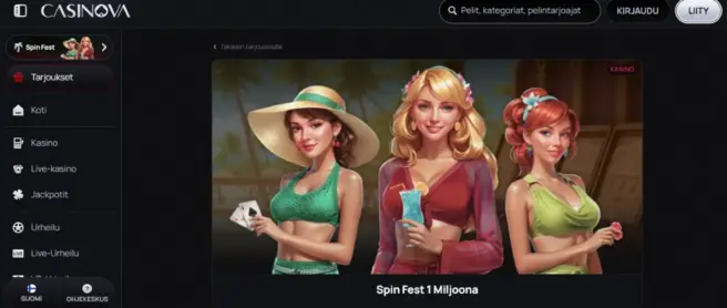 casinova kasinobonukset