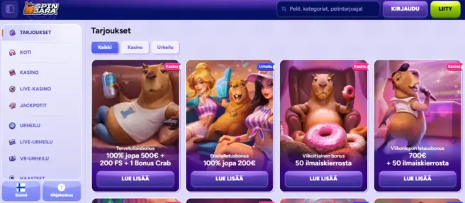 spinbara kasino bonukset