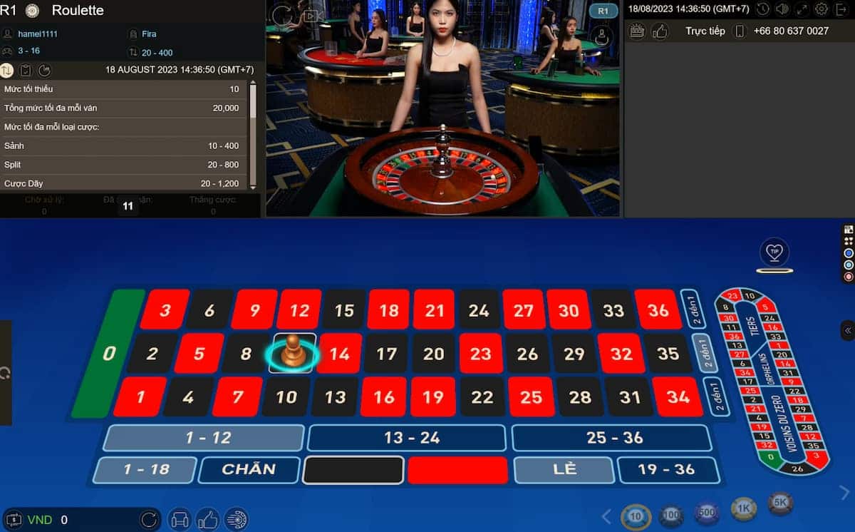 Hết thời gian cược Dealer sẽ quay bánh xe số và thả vào một quả bóng