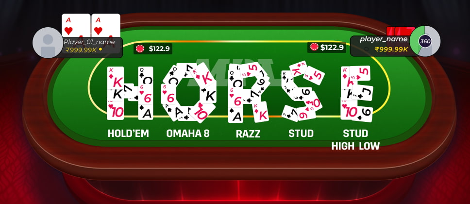 Poker Horse bao gồm 5 biến thể Poker