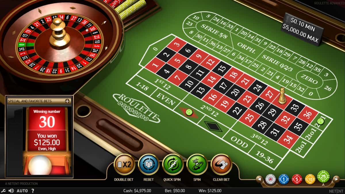 Roulette kiểu Pháp có nhiều kiểu cược khác nhau