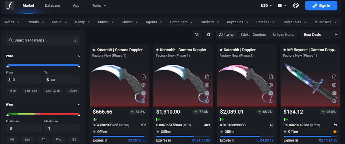 CSFloat Market - Nền tảng kiểm tra giá trị skin CS2 uy tín