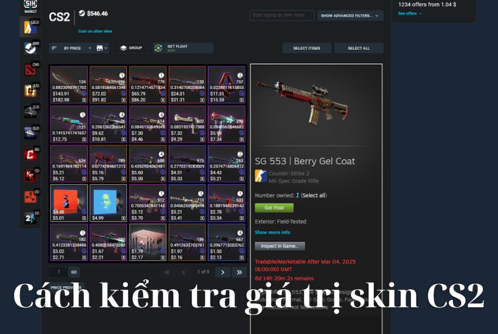 Hướng dẫn cách kiểm tra giá trị skin CS2