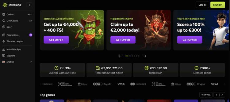 Instasino, online bookmakers