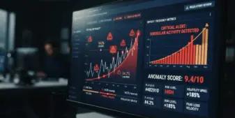 Digital risk assessment dashboard showing problem gambling detection alerts and betting pattern analysis