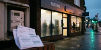 UK betting shop and household energy meter represent proposed gaming tax funding for energy resilience