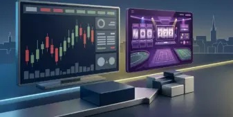 Abstract financial market visual representing Candle Lake's mandatory bid for Evolution.