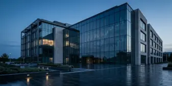 Scandinavian corporate headquarters representing Evolution's mandatory takeover offer and potential delisting