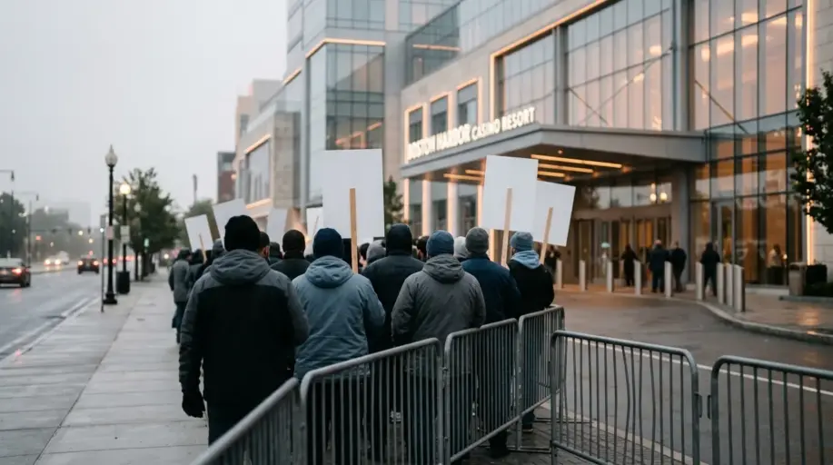 1,300 Encore Boston Harbor Workers Walk Out Over Pay and Benefits