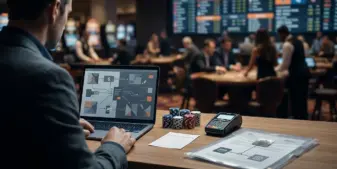 Editorial image of compliance monitoring for money-laundering risks in casinos and sports betting