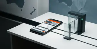 Smartphone and split legal and offshore pathways representing gambling regulation in Australia and New Zealand